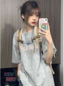 American Style Pure Cotton Short Sleeve T-Shirt Women Summer Loose Korean Version Half Sleeve Design Sensation Chic Hong Kong Style Top