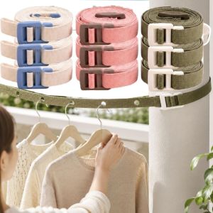 Retractable Travel Clothesline / Non-slip Nylon Laundry Strap / Windproof Drying Rope with Hanging Holes / Practical Indoor Outdoor Drying Gadget
