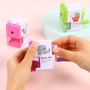 [READY] Aimilo Rautan Serutan Pensil Putar Gaya Kartun Sharpener Rautan Meja 4 Warna