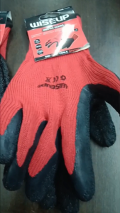 WISEUP ถุงมือยางเคลือบยางพารา 21 เข็ม 140802 :โอเคอะไหล่แอร์