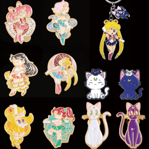 11 pcs Fashion Anime Brooch Cartoon personality Tsukino Usagi Enamel Pins Badge Brooches Clothes Jewelry Pin Gift For Friends