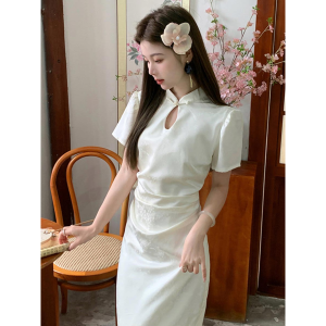 New Chinese Style Dress Fancy Beautiful Cheongsam Improved Young Girls Retro Temperament Long Dress Zixia New Arrival