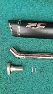 SC project Nitobe With Silencer On Kawasaki DOminar 400 Midpipe