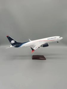 Airplane Toys For Child 47CM 1:85 Scale B737 Model AEROMEXICO Mexico Airline With Base Landing Gears Aircraft Resin Plane Model