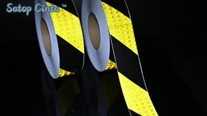 4inch*17FT Twill Yellow And Black Reflective Stickers Car Styling Vehicle Truck Motorcycle Waterproof Film Reflector For Things