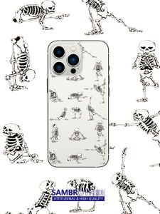 Funny Skeleton Couple Cartoon Style Silicone Transparent Phone Case for  17Promax 15Pro Cute 13 Anime 12 Cartoon 14 Personality 16Promax