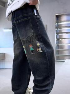 Denim Jeans for Kids Boys 5-16Age Jogger Jeans Fashion Maong Pants Denim Jeans Loose Jeans New Style Casual Jeans Elasticated High Waist Pants