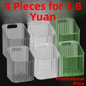 Kitchen Bathroom Wall Mounted Plastic Storage Basket Rack Garlic Onion Ginger Storage Box for Home Organization