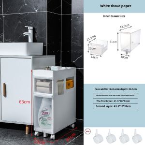 22cm Toilet Gap Storage Cabinet Bathroom Vanity Locker Toilet Storage Rack Side Cabinet Narrow Slot Rack