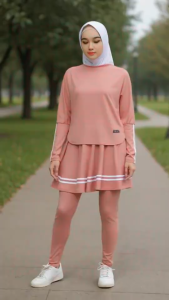 SETELAN LEGGING OLAHRAGA WANITA//ONE SET SPORT WANITA MUSLIMAH 3 IN 1