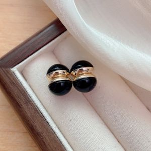 Sweet Simple Pearl round Double Magnetic No Piercing Earrings Fashionable Versatile Clip-On Earrings for Women Daily Wear