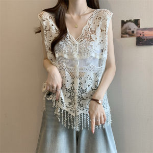 AIYITI | Lace Cutout Vest 2025 Summer New Style Plus Size Loose Slimming