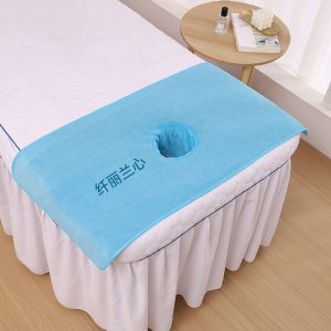 Thickened Absorbent Massage Beauty Salon Special Bed Towel with Hole Spa Facial Cleaning Universal Polyester Amide Fiber