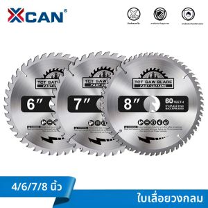 XCAN 1 PC ใบเลื่อยวงเดือน 4 6 7 8 คาร์ไบด์ตัดไม้ TCT ใบเลื่อย 30T 40T 60T Tipped เครื่องตัดไม้