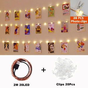 Copper Wire Light String Clip USB Photo Wall Birthday Christmas Star Decoration Atmosphere Light Room Decoration Light String