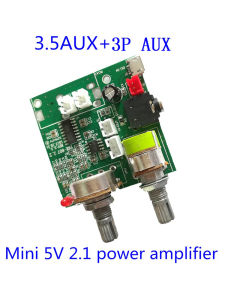 Mini amplifier board audio amplifier audio amplifier board 5V20W 2.1 channel digital amplifier audio module speaker DIY