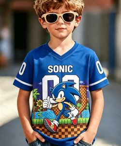 Bandai | Sonics The Hedgehog Kids T Shirt Boy Girls Cartoon Print Short Sleeve Sport Jersey Children Summer Casual Tee Tops Adult T-shirt