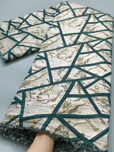 African Gild Jacquard Lace Fabric Newest Nigerian Brocade Lace Fabric High Quality Sewing For Women Wedding Party Dresses TY3894