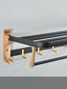 Rak kamar Mandi Rak Handuk Gantungan Handuk Kamar Mandi Paduan Aluminium Rak Dinding Tempel Aesthetic Serbaguna Rak Gantung