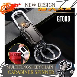 Gantungan Kunci Multifungsi Carabiner Spinner Premium 360° dengan Pembuka Botol & 2 Ring | Keychain Stylish Pria Wanita - GT080