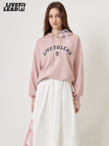 Áo Nỉ Cổ Tròn Rộng Rãi in Họa Tiết Mùa Xuân 2025 LIVETOLEAD Áo Khoác Ngoài Cặp Đôi Màu Hồng Dành Cho Nữ Áo Nỉ Cotton Polyester