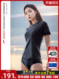 Speedo Womens Triangular Bikini Swimsuit Short Sleeve Sun Protection Thermal Spa Cover up Slimming Quick Dry Water And Land Use