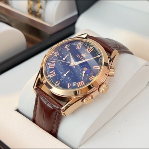 OLEVS Jam Tangan Pria Anti Air Original Cowok Kulit Tahan Keren Led Hitam Coklat Luxury Chronograph Watch Men Multifungsi Cod