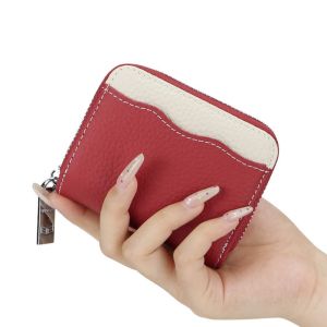 Royal Bagger RFID Blocking Organ Card Holder Genuine Leather Credit Card Case Small Clutch Coin Purse for Daily Use 1910