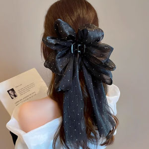 🔥Orfila Korean Fashion Gauze Bow Knot Hairpin Elegant Fairy Temperament Shark Clip Headwear Hair Accessories Hair Claw Clip
