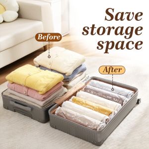 12PCS Travel Reusable Roll Up Vacuum Storage Bags  For Clothes Space Saving Packing Bags for Suitcases Organizer