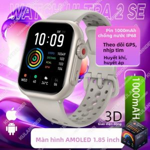 Đồng Hồ Thông Minh Bluetooth Gọi Điện Pin 1000mAh Siêu Bền Màn Hình Cảm Ứng 3D Toàn Phần 1.85 Inch Thể Thao Theo Dõi Sức Khỏe Dành Cho iOS Android Nam Nữ Năm 2025