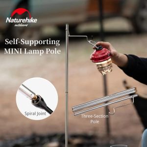 Naturehike Light Pole Camping Table Folding Lamp Pole Ultralight Aluminum Lantern Holder Multifunction Light Post