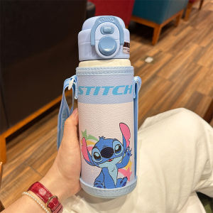 Portable Insulated Straw Cup for Children School Water Bottle Girl Student Drinking Cup Boy Ultraman Portable Water Flask