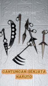 Gantungan kunci kunai senjata pedang anime naruto unik hiraishin minato shuriken kubikiribocho kusanagi sanjin no ogama keychain untuk motor tas mobil dompet