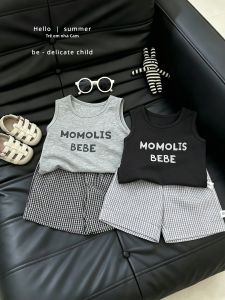 Bộ Áo Thun Không T Tay In Chữ và Quần Short Thông Gió