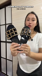 2026 New Fashion Trends Women’s Pyramid Stud Slide Sandals，Mesh Hollow Breathable Casual Shoes Outdoor Waterproof Non Slip Beach Slippers