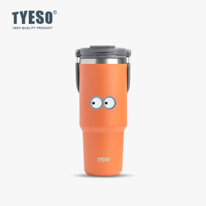 TYESO | Tyeso 900ML Travel Mug Vacuum Cup Stainless Steel Coffee Cup Cold Hot Double-layer Insulated Cup Tumbler Thermo with Cute Stick