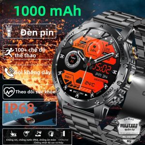 Đồng Hồ Thông Minh Quân Sự LIGE Với Pin 1000mAh Gọi Không Dây Chống Nước IP68 Đèn Pin Theo Dõi Nhịp Tim Theo Dõi Thể Thao Dành Cho Nam
