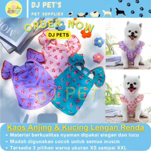 Baju Anjing dan Baju Kucing Betina Model Lengan Renda