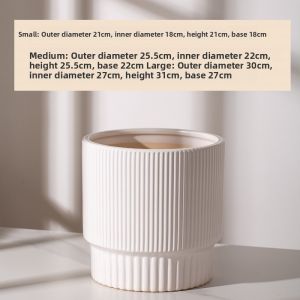 Large Size Ceramic Flower Pots Indoor Living Room Floor Standing Plant Pots Breathable Un Glazed Indoor Gardening Pots