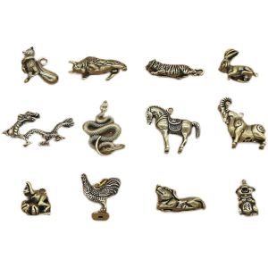 Twelve Chinese Zodiac Brass Keys Charm