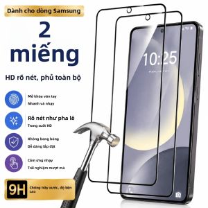 2 Chiếc NNBILI Kính Cường Lực Bảo Vệ Màn Hình Cho Samsung Galaxy S26 S25 HD Rõ Ràng Độ Trong Suốt Cao Chống Vân Tay Mở Khóa Tương Thích