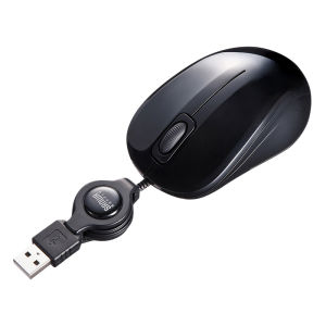 Sanwa Supply | Auto-Retractable Portable Ergonomic Quiet Mouse USB