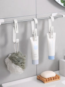 Double Headed Long Tail Clip Hook for Kitchen Bathroom Towel Hanging Storage Snack Small Clip Photo Clip Plastic Material