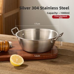 Double Ear Large Capacity Soup Bowl for Students with Lid