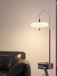 Modern Simple White Floor Lamp Wireless Charging Nightstand