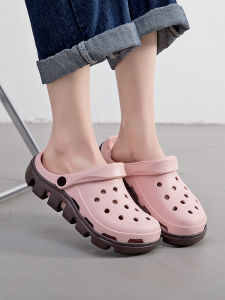 Trendy Womens EVA Clog Shoes Anti-Slip Deodorant Thick Bottom Head Cover Summer Outdoor Beach Sandals Slip-On Flat Heels