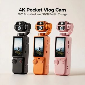 4K HD Q9 Pocket Handheld Action Camera Autofocus Audio Recording for Conference & Outdoor Use
