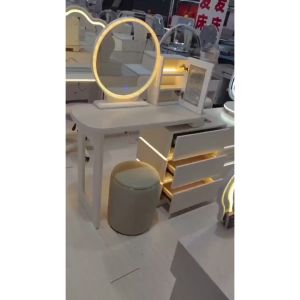 (Free Installation) Furnimall Creamy Dressing Table/Meja Solek/Makeup Table with Mirror 奶油风梳妆台