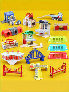 Train Track Compatible Hape Toy Accessories Extension Pack Bridge Pile Support Brio Little Train Track Car Building Blocks Boys